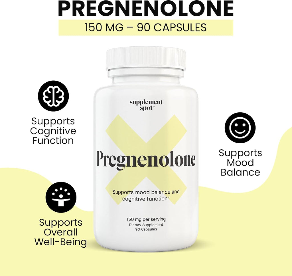 Supplement Spot Pregnenolona 150 mg – Suplemento para el Estado de Ánimo (90 Cápsulas)