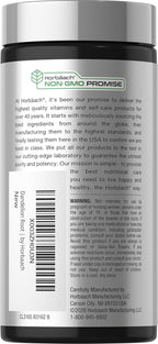 Horbäach Suplemento de Raíz de Diente de León, 120 Cápsulas, No-GMO, Sin Gluten