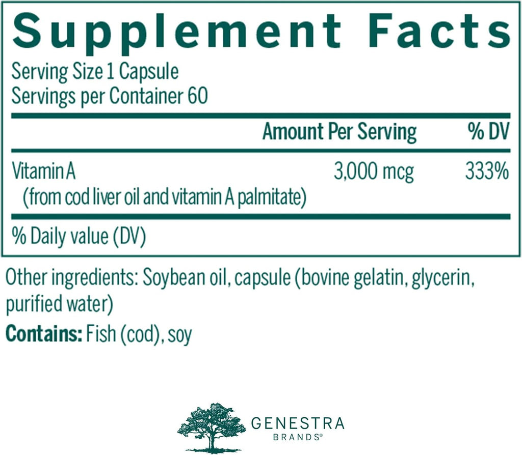 Genestra Brands Vitamina A – 60 Cápsulas