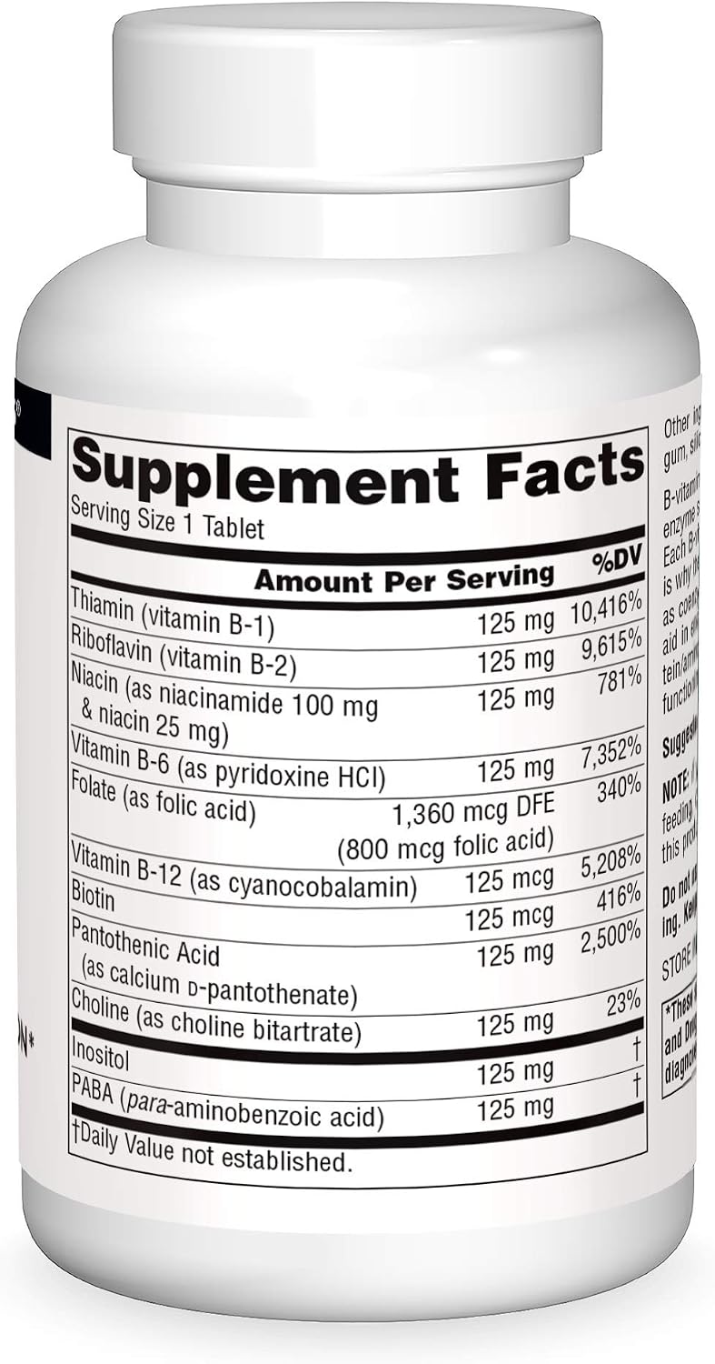 Source Naturals B-125, B-125 Complejo B para Apoyo Energético – 90 Tabletas