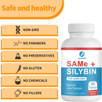 Same y Silybin para Perros - S-Adenosil-L-Metionina y Silibina, Suplemento Hepático para Perros Grandes, Apoyo para Hígado y Cerebro (Same+Silybin), Todos los Perros (Hasta 54 kg)