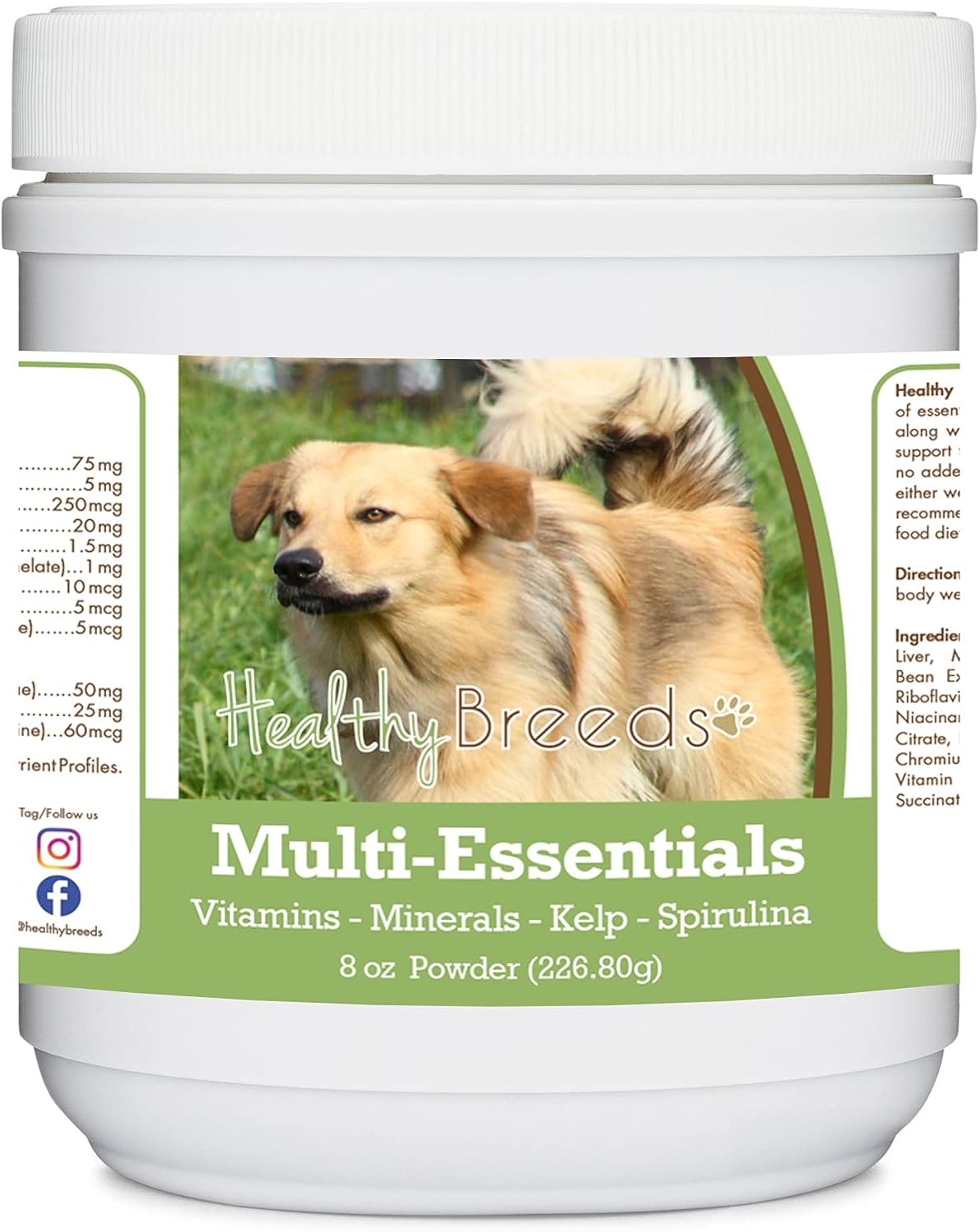 Healthy Breeds Chinook Multi-Essentials en polvo para perros - Suplemento de vitaminas, minerales y antioxidantes - 226 g