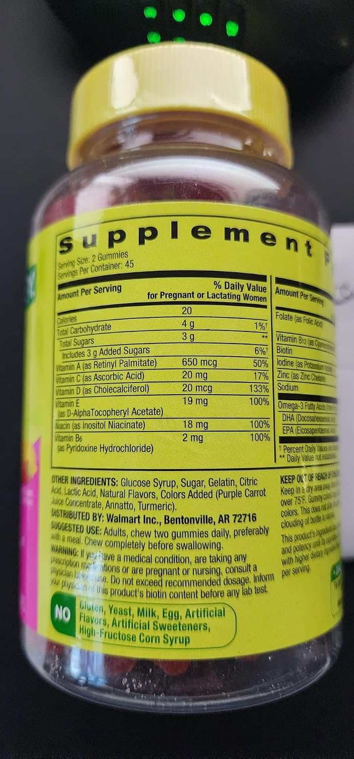 Spring Valley Adult Gummy Prenatal Multivitamin with DHA & Folic Acid, Natural Fruit Flavors, 90 Gummies+Better Guide Vitamins Supplements