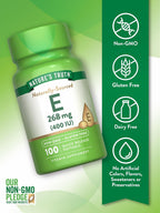 Nature's Truth Vitamin E 400 IU Softgels | 268mg | 100 Count | Non-GMO & Gluten Free Supplement