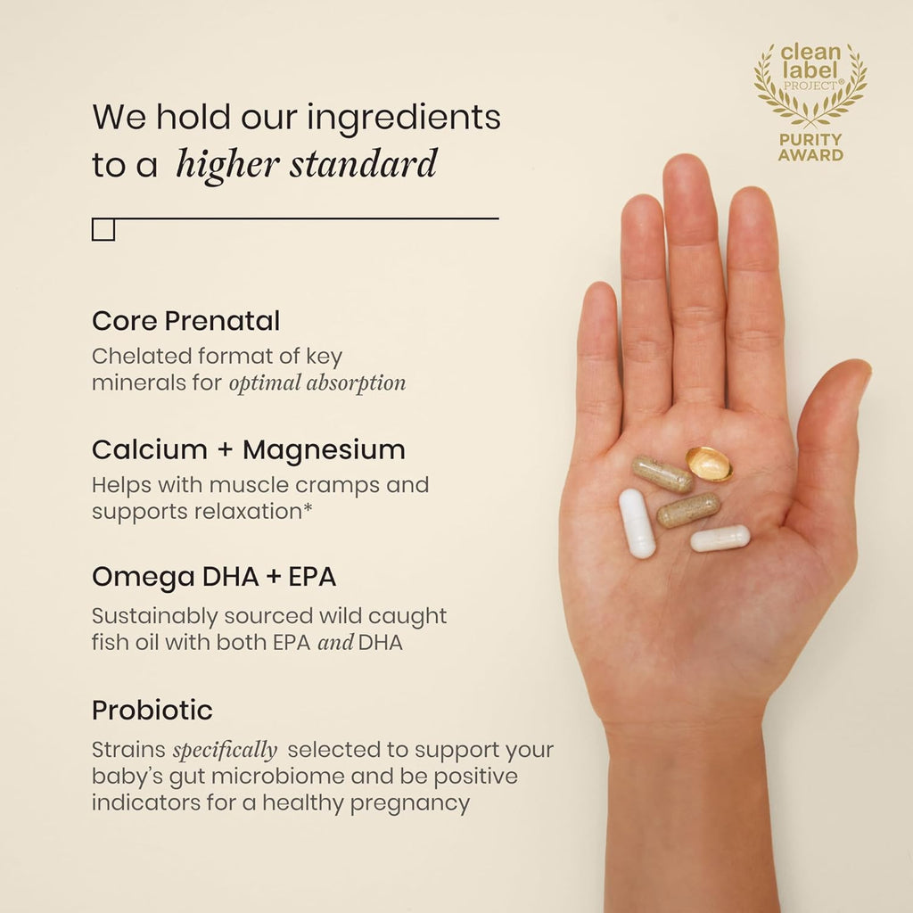 Pack Prenatal Tercer Trimestre Perelel - Multivitamínico con Magnesio, Omega 3, Probióticos y Calcio, 30 Sobres
