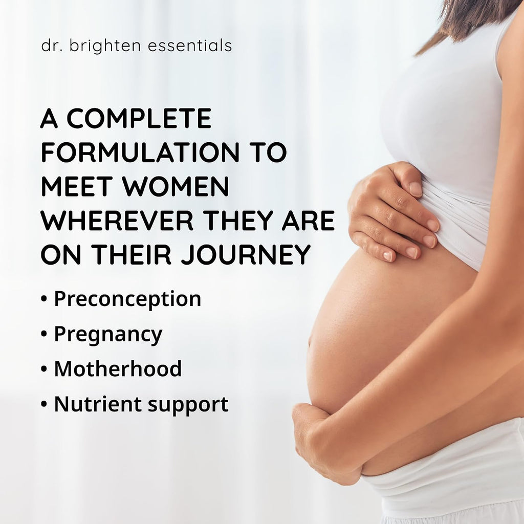 Dr. Brighten Prenatal Plus – Vitaminas Prenatales con Vitaminas B Activas, Minerales y Antioxidantes para Embarazo y Lactancia – 180 Cápsulas