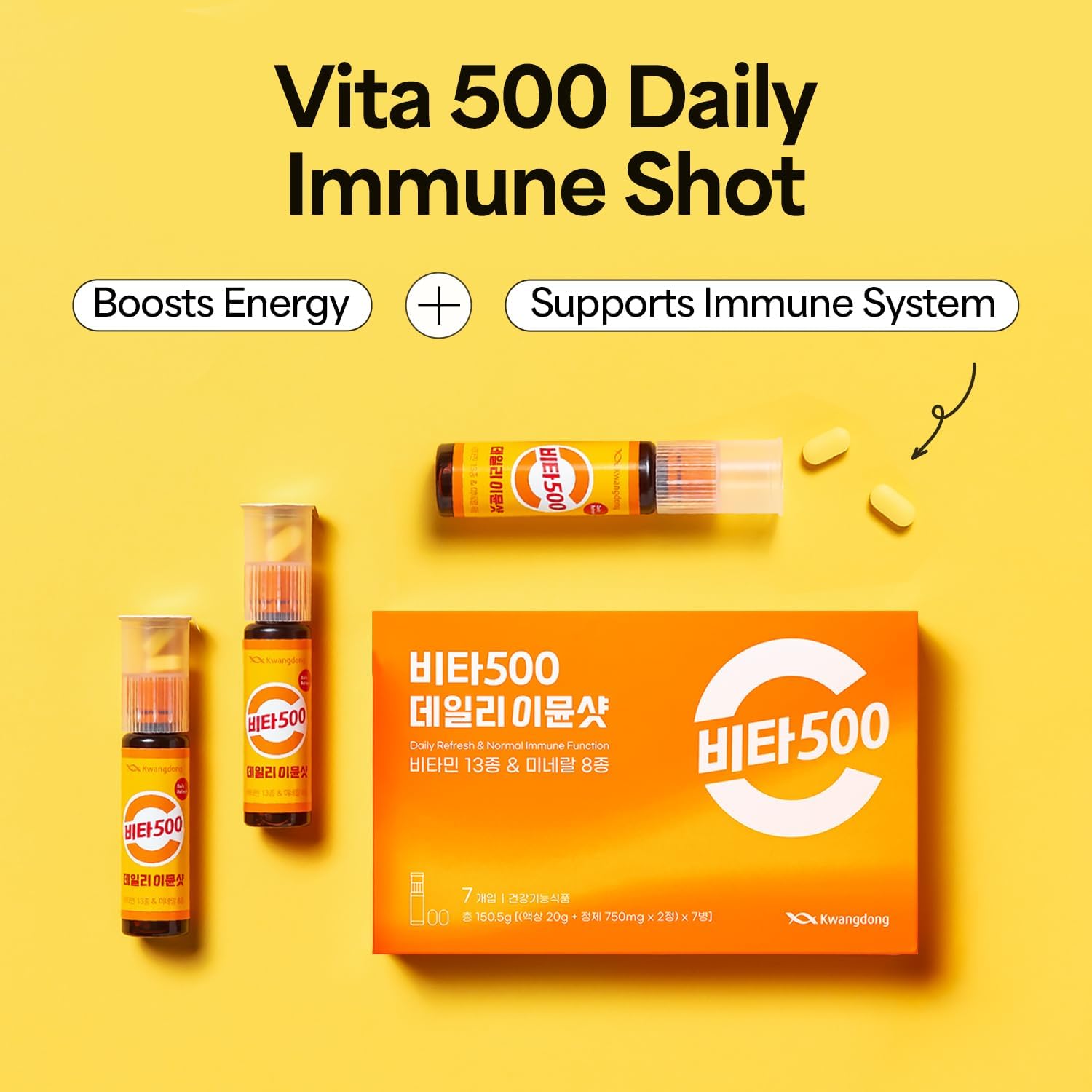 KWANGDONG Vita500 Daily Immune Support Shot - 7 Viales