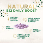 Vitamina B12 1000 mcg Metilcobalamina Comprimidos Masticables - Nature's Nutrition