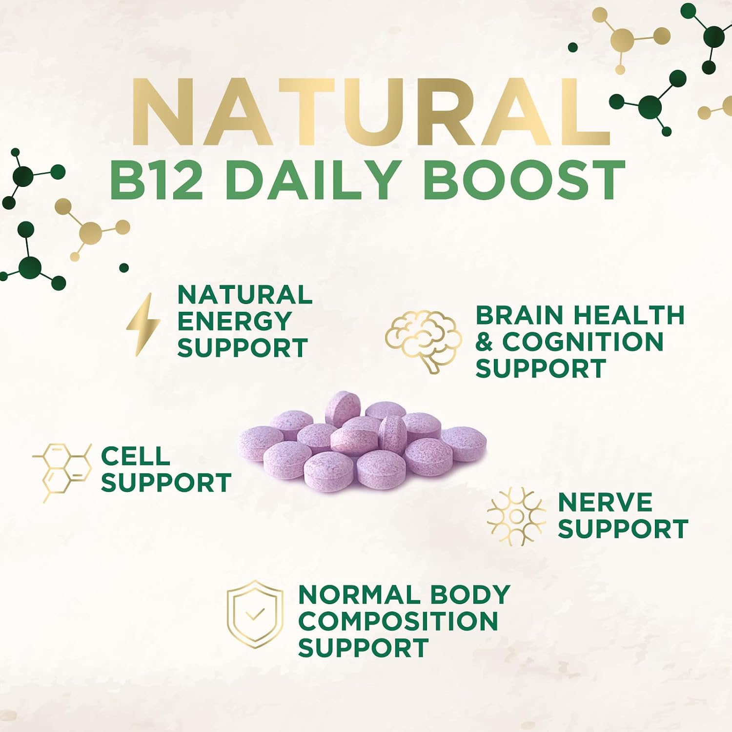 Vitamina B12 1000 mcg Metilcobalamina Comprimidos Masticables - Nature's Nutrition