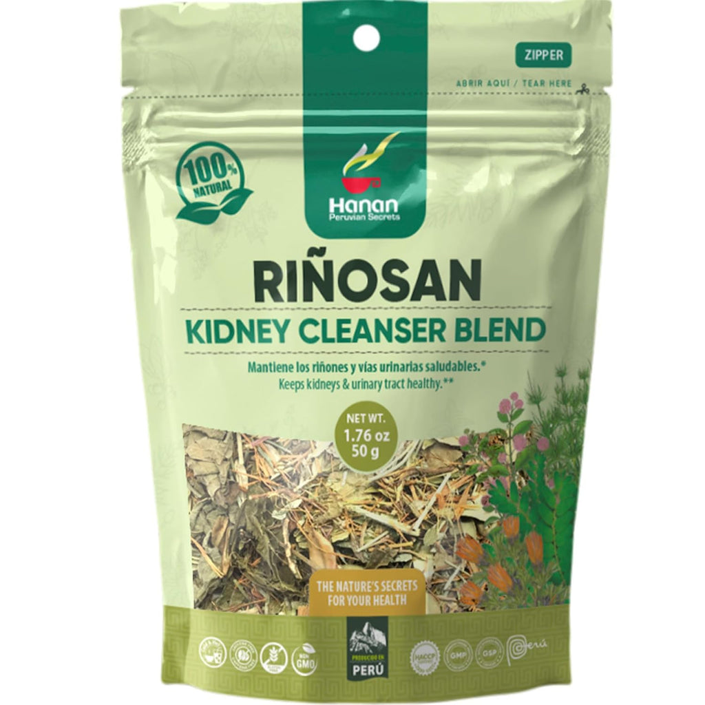 Hanan Riñosan Herbal Blend - Mezcla de Hierbas Peruanas (50 g) - Té de Chanca Piedra, Cola de Caballo, Uña de Gato y Huamanpinta