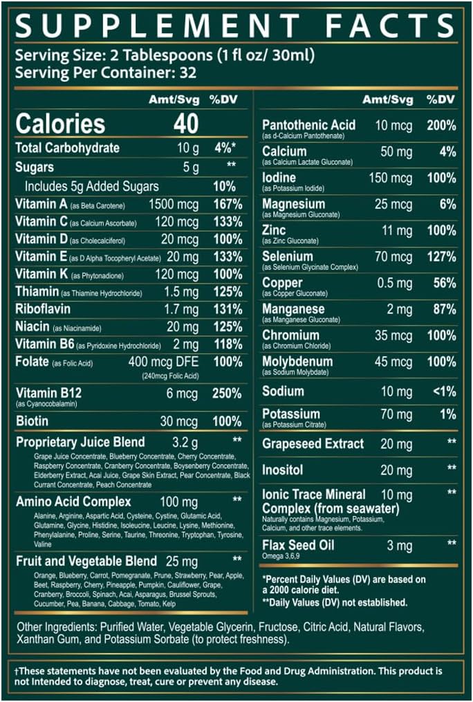 Wellgenix Balanced Essentials Multivitamínico Líquido con Minerales, 946 ml (32 fl oz)
