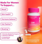 Pink Stork DIM para Mujeres – 60 Cápsulas con 200 mg DIM y Bioperina