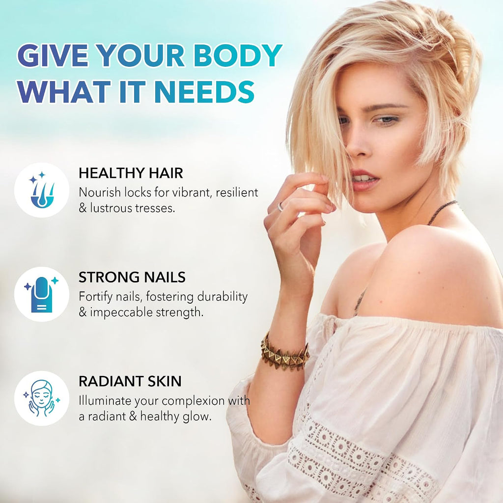 Veetify Vitaminas para Cabello, Piel y Uñas con Biotina y Complejo Herbal - 60 Cápsulas Veganas