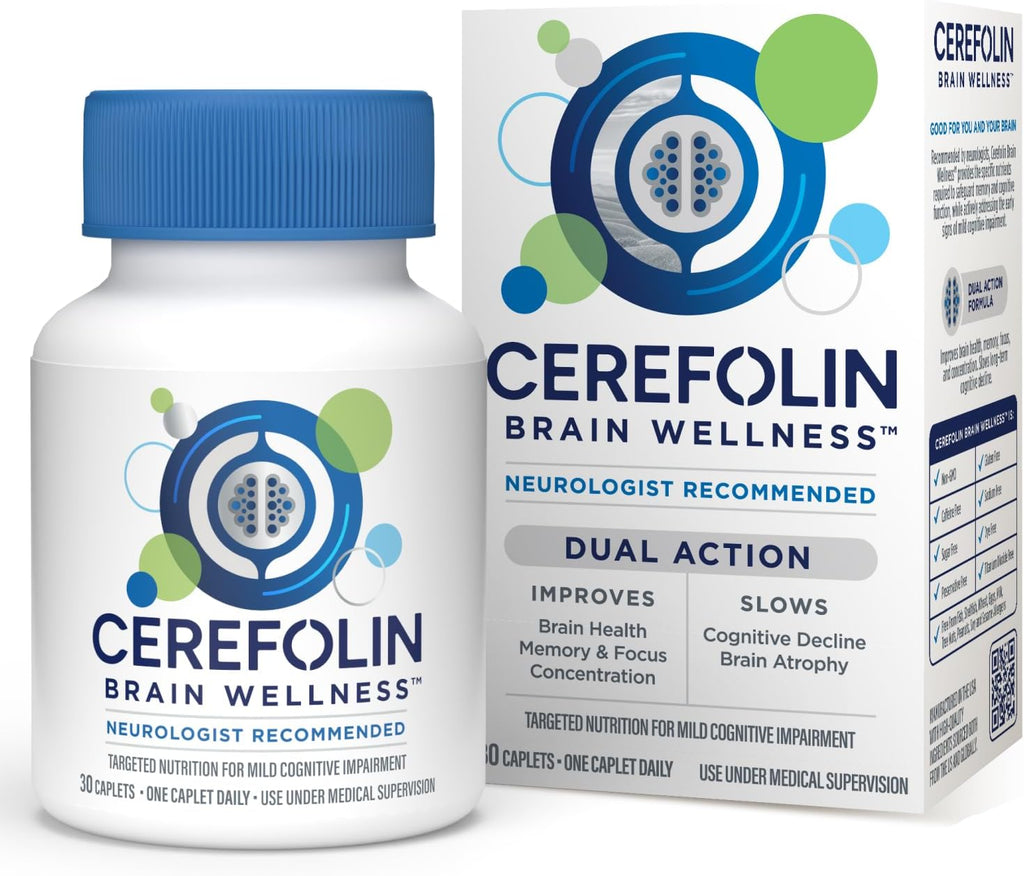 Cerefolin Brain Wellness, Nutrición Dirigida para el Apoyo Cognitivo, Memoria y Concentración (30 Cápsulas)