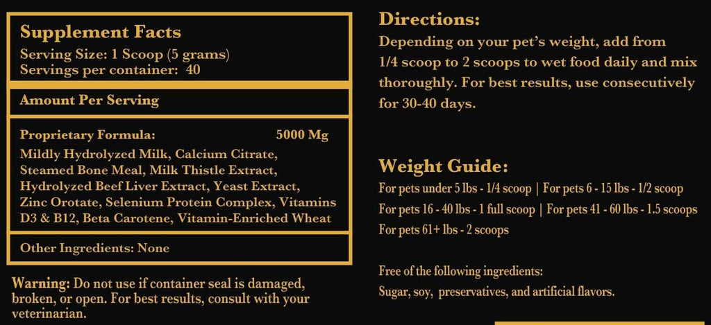 Lexelium Suplemento de Lactancia y Vitaminas para Perros y Gatos - 200g
