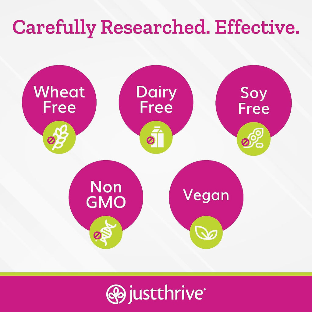 Just Thrive - Just Calm - Gestor de cortisol - Apoyo para la calma, memoria y estado de ánimo - Vegano, 30 cápsulas