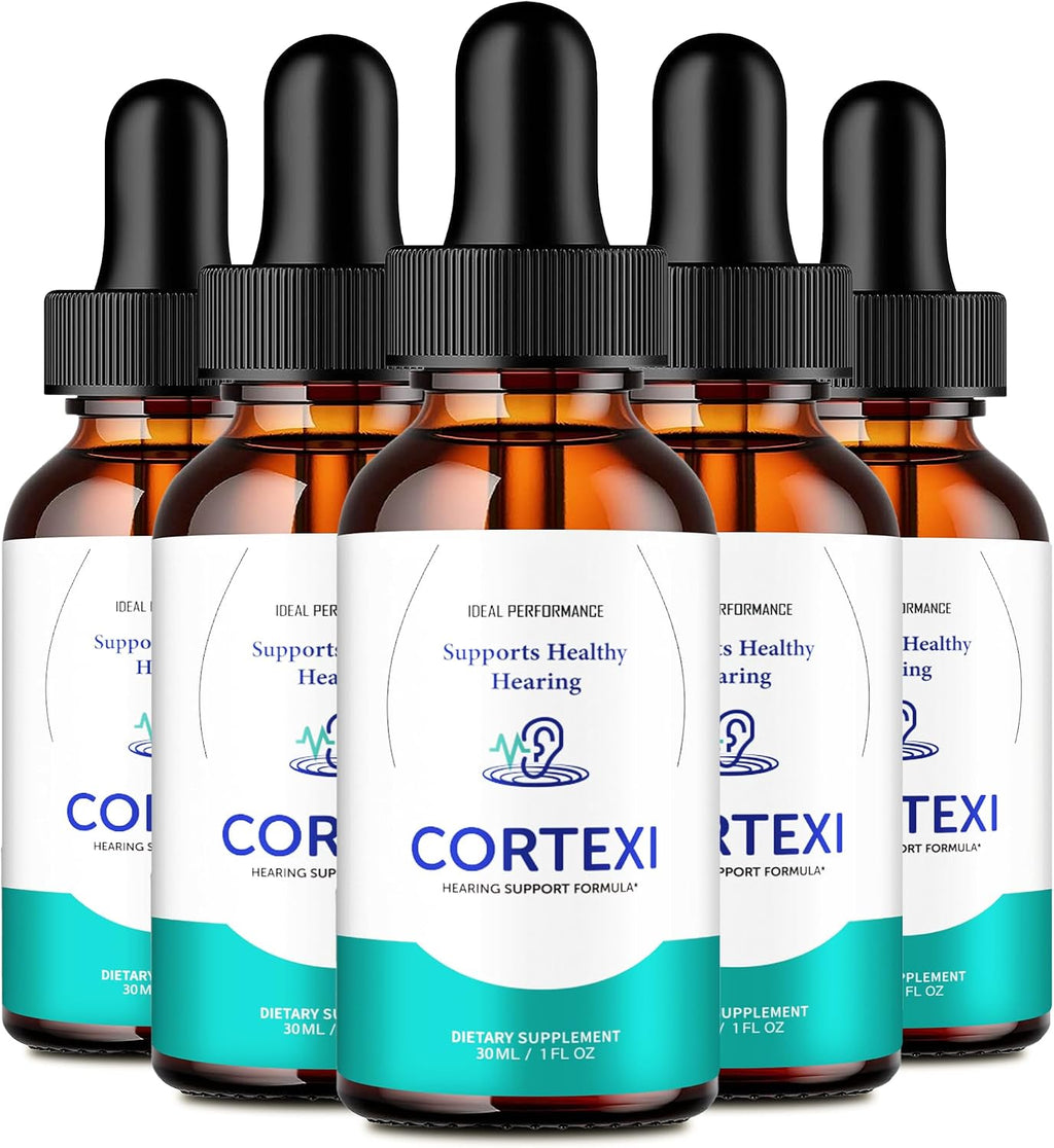 IDEAL PERFORMANCE Cortexi Gotas para el Apoyo Auditivo - Suplemento Líquido, Máxima Concentración (5 Envases)