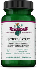 Vitanica Bitters Extra - Suplemento digestivo con raíz de diente de león y enzimas vegetales - 90 cápsulas