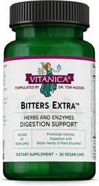 Vitanica Bitters Extra - Digestive Supplement with Dandelion and Enzymes - 30 Capsules