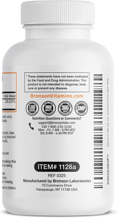 Bronson Methyl B12 5000 mcg - – Función psicológica: Ayuda a mantener una función psicológica normal, lo que – Image 5