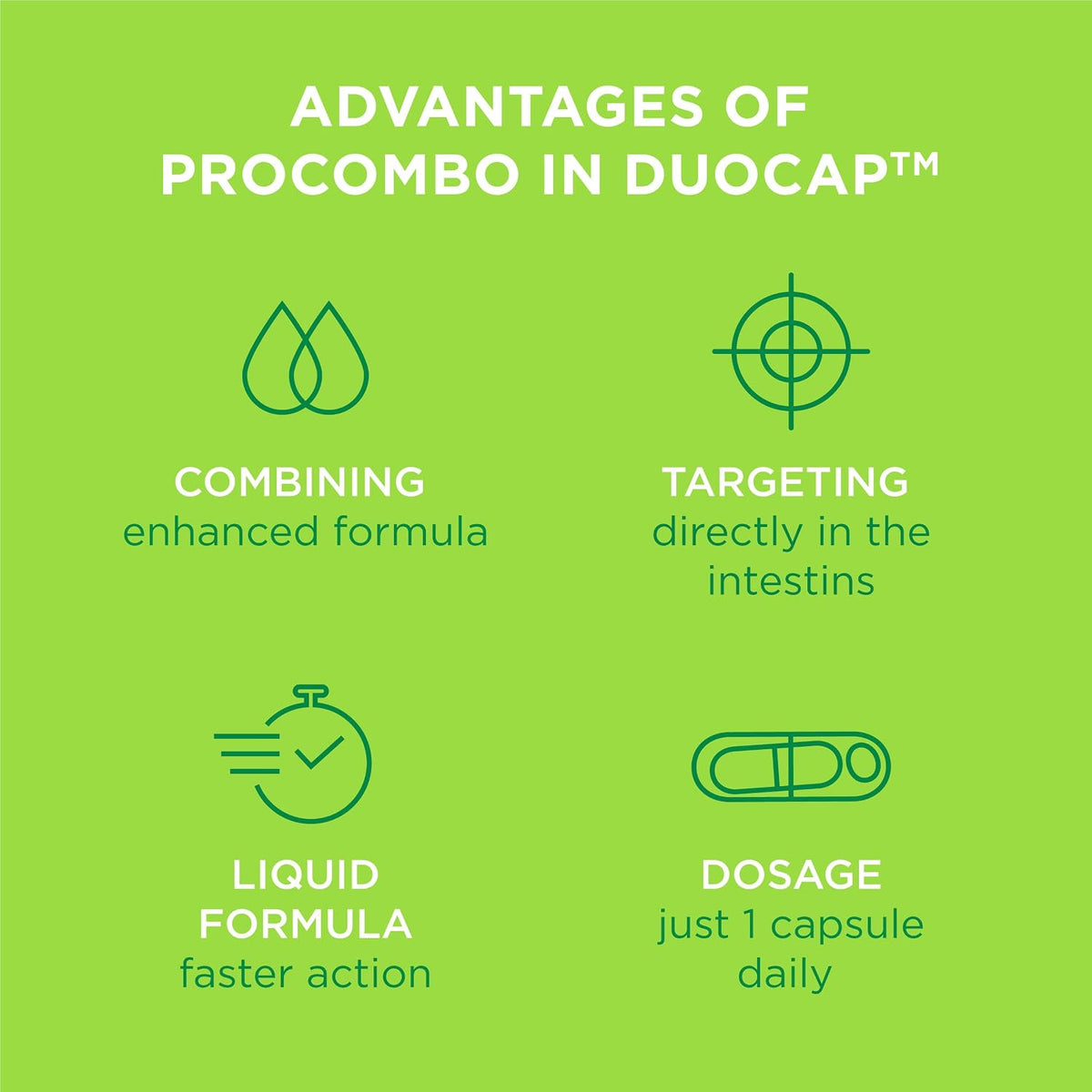 ProCombo - El simbiótico inteligente con liberación dirigida de bacterias buenas. Fórmula de doble cápsula y líquido para resultados rápidos. 1 cápsula al día. Probado en laboratorio (Envase de 1) - görsel 8