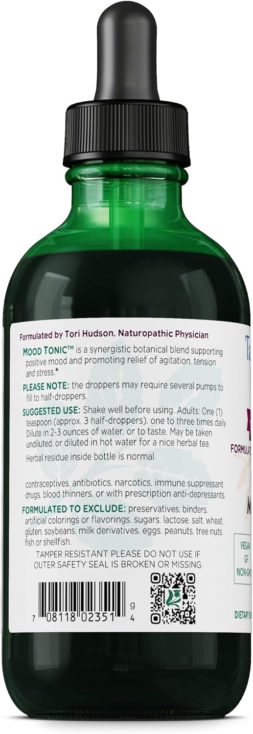 Vitanica Mood Tonic, Melocotón Apoyo Positivo del Estado de Ánimo - 118 ml