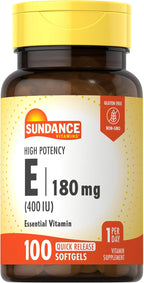 Sundance Vitamina E 180 mg (400 UI) - 100 Cápsulas Blandas