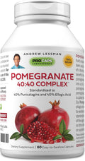 ANDREW LESSMAN Pomegranate 40-40 Complex 60 Capsules - High Potency Pomegranate Extract Additive-Free
