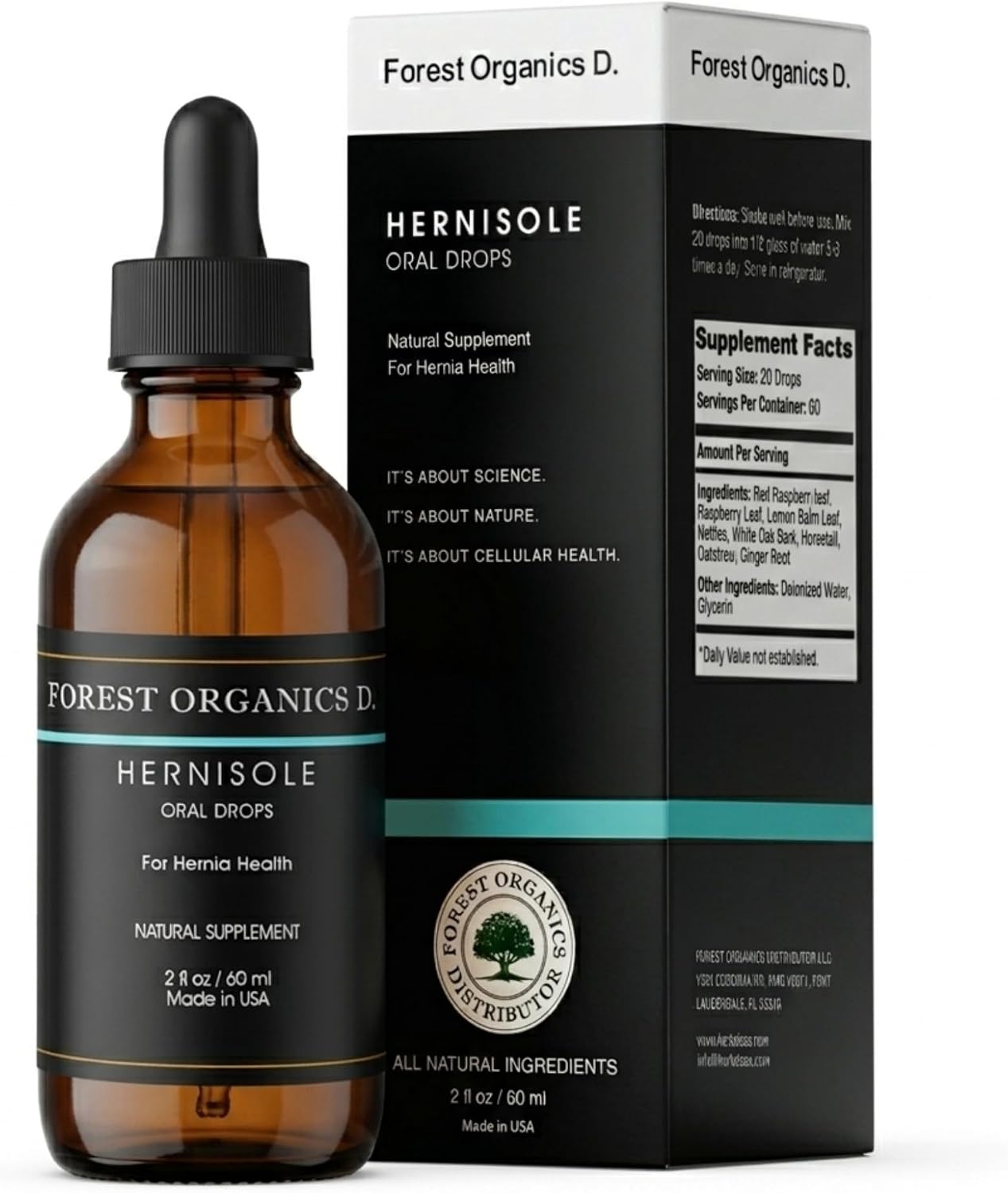 Hernia Health (Hernisole) - Gotas de Extracto de 24 Plantas para el Soporte Digestivo y de Tejidos