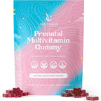 Gominolas Prenatales Certificadas Halal con Folato, DHA/EPA Omega-3, Biotina y Zinc - 60 Gominulas sabor Frambuesa y Limonada