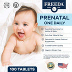 FREEDA Prenatal Vitamin - Complejo Prenatal con Hierro, Metilfolato y Colina