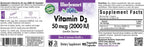 Bluebonnet Vitamina D3 2000 UI, 90 Cápsulas Vegetales