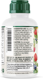 Multivitamínico Líquido Sin Azúcar - Para Mujeres, Hombres y Niños - Vitaminas A, C, D, B12, Biotina y Zinc - Apoya el Crecimiento del Cabello y la Piel - Vegano, No-GMO, Sabor a Bayas, 444 ml