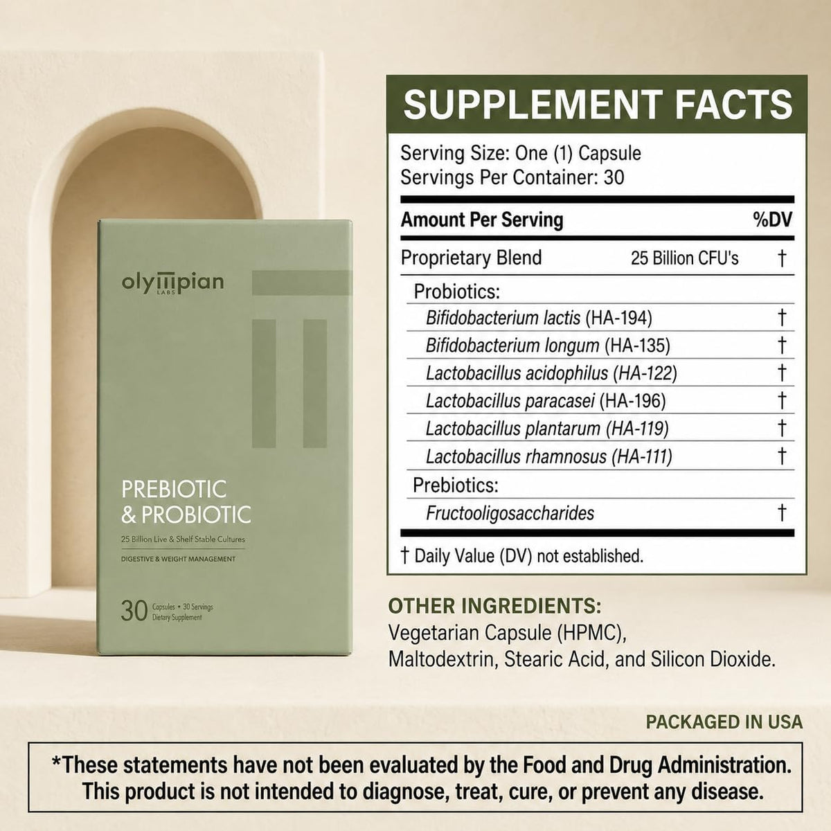 Olympian Labs Probiótico y Prebiótico – Lactobacillus acidophilus – Image 6