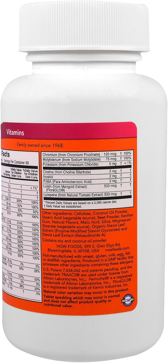 NOW Foods Kid Vits, 120 comprimidos masticables sabor limonada de bayas