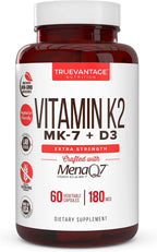 Suplemento Vitamina D3 y K2 5000 UI + 180 mcg K2 MK-7 (MenaQ7) - 60 Cápsulas Vegetales