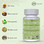 NaturMinerals Complejo 20-en-1 con Aceite de Semilla Negra, Musgo Marino, Ashwagandha y Cúrcuma - 90 Cápsulas Veganas