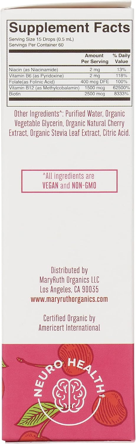 Mary Ruth's Complexo B Gotas de Cereza Ácida Orgánico, 30 ml