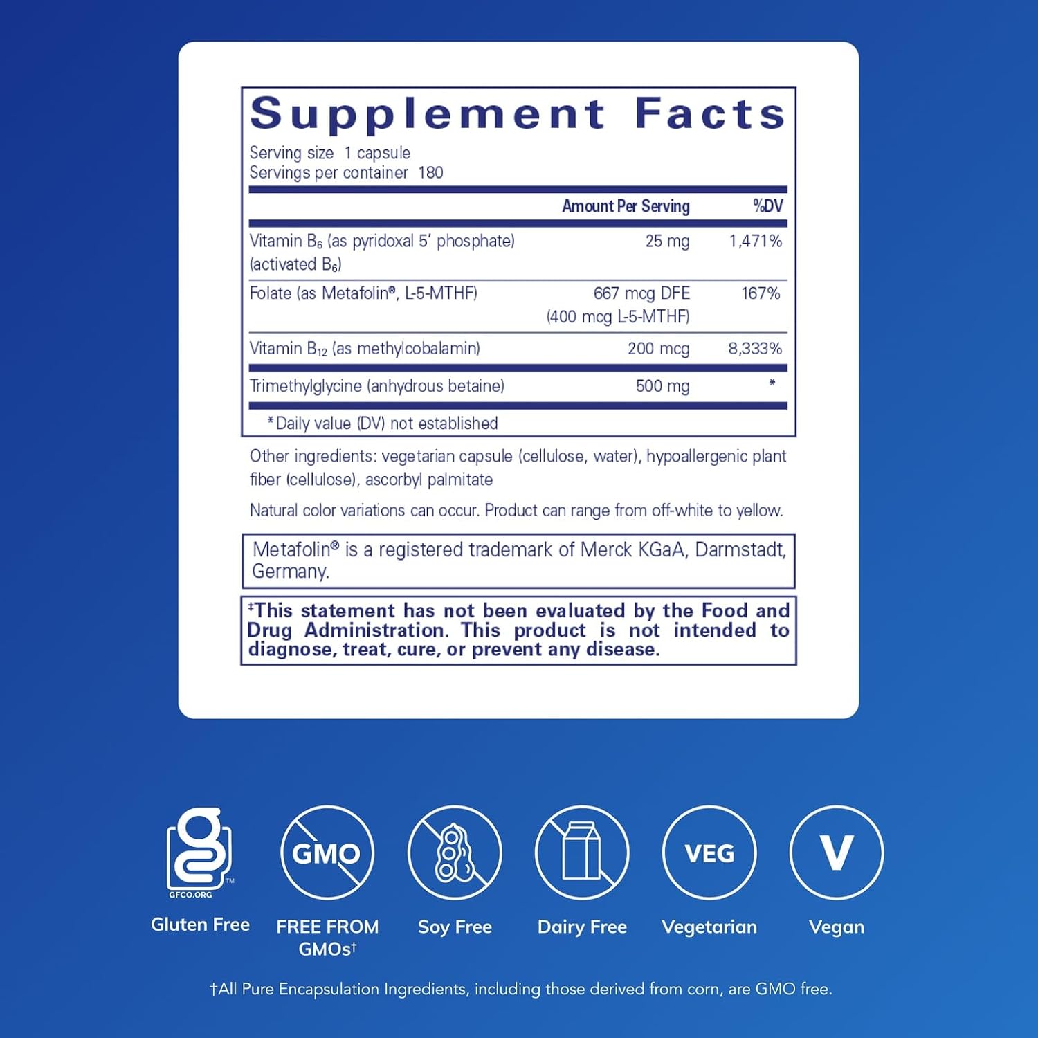 Pure Encapsulations Homocysteine Factors – 180 Cápsulas