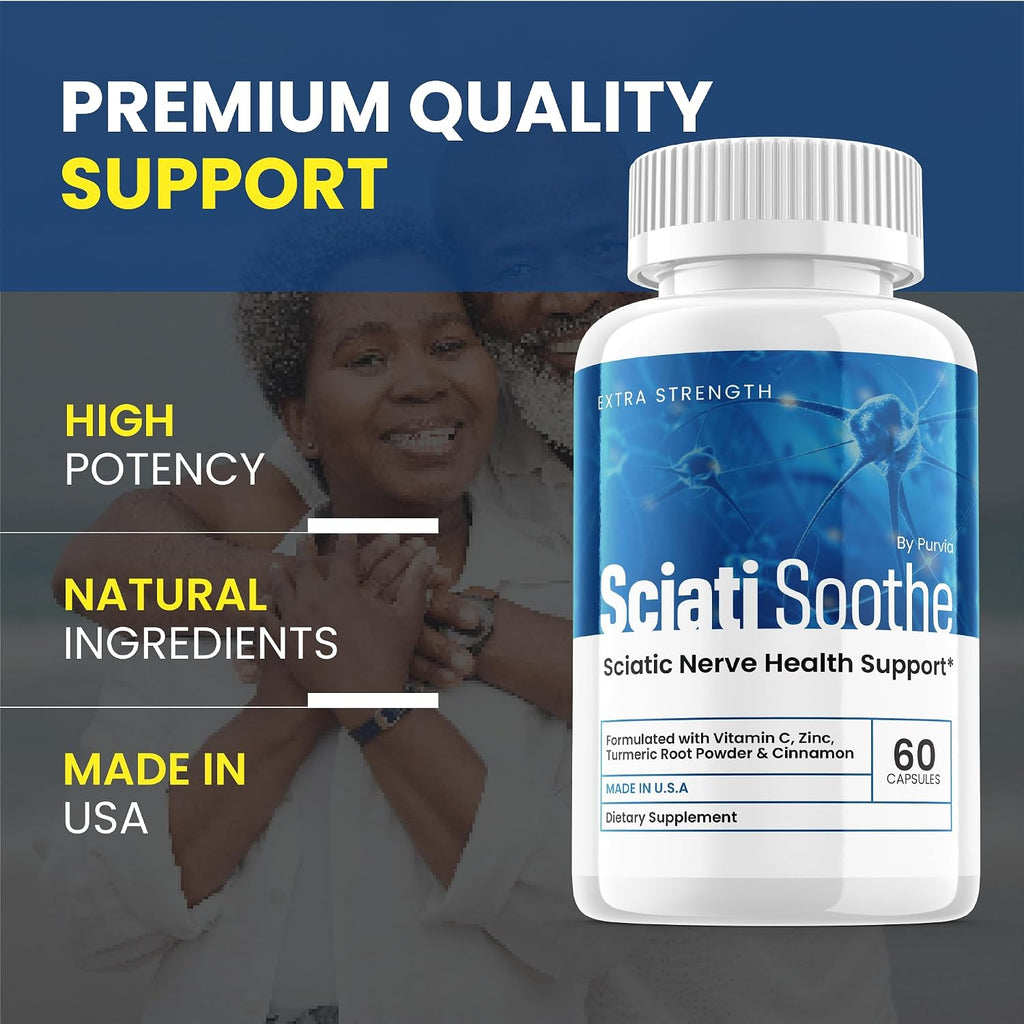 Sciatisoothe Suplemento para el Bienestar Nervioso - Cápsulas de Vitaminas y Minerales - Fórmula Avanzada (60 Cápsulas)