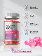 Gominolas de Biotina para Cabello, Piel y Uñas - 100 Unidades - Sabor Fruta - Sin Gluten - No GMO
