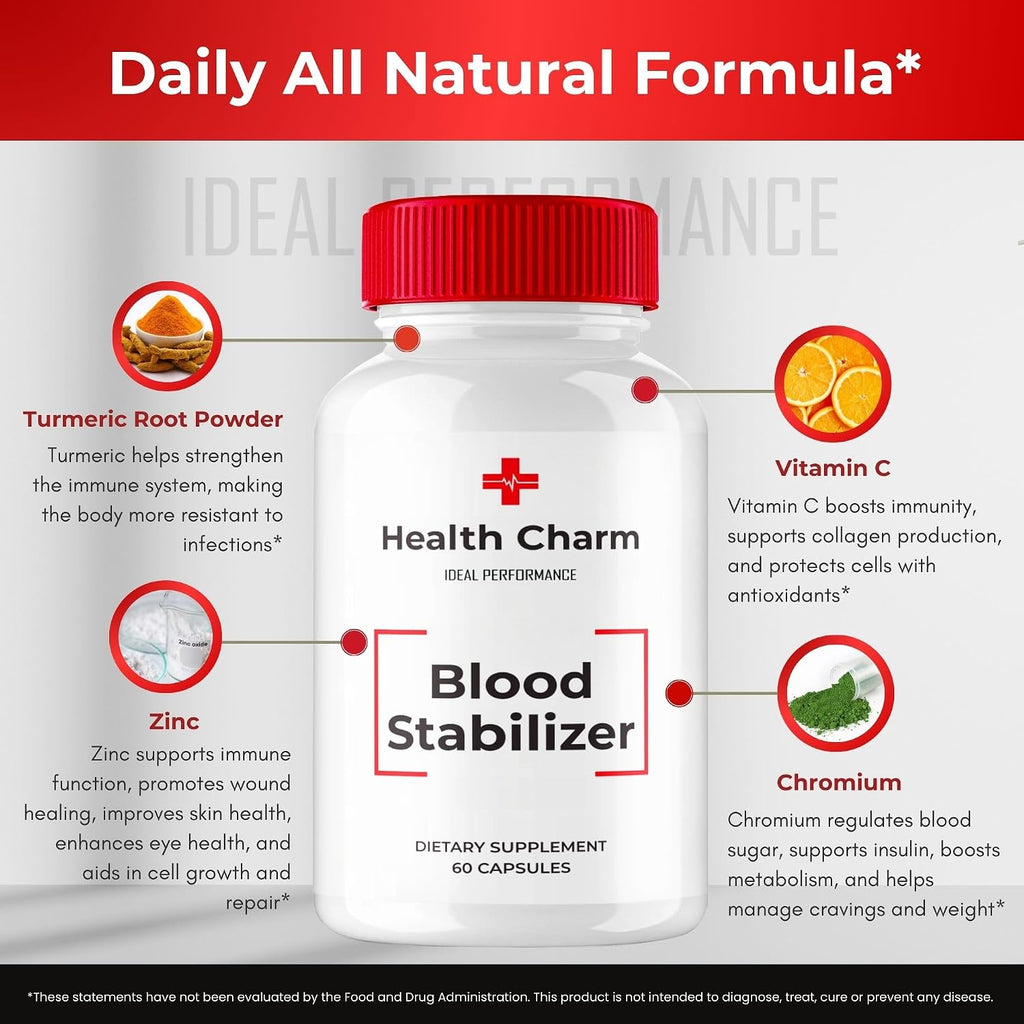 Health Charm Blood Formula Support Capsules - Maximum Strength, All Natural Formula (2 Pack)