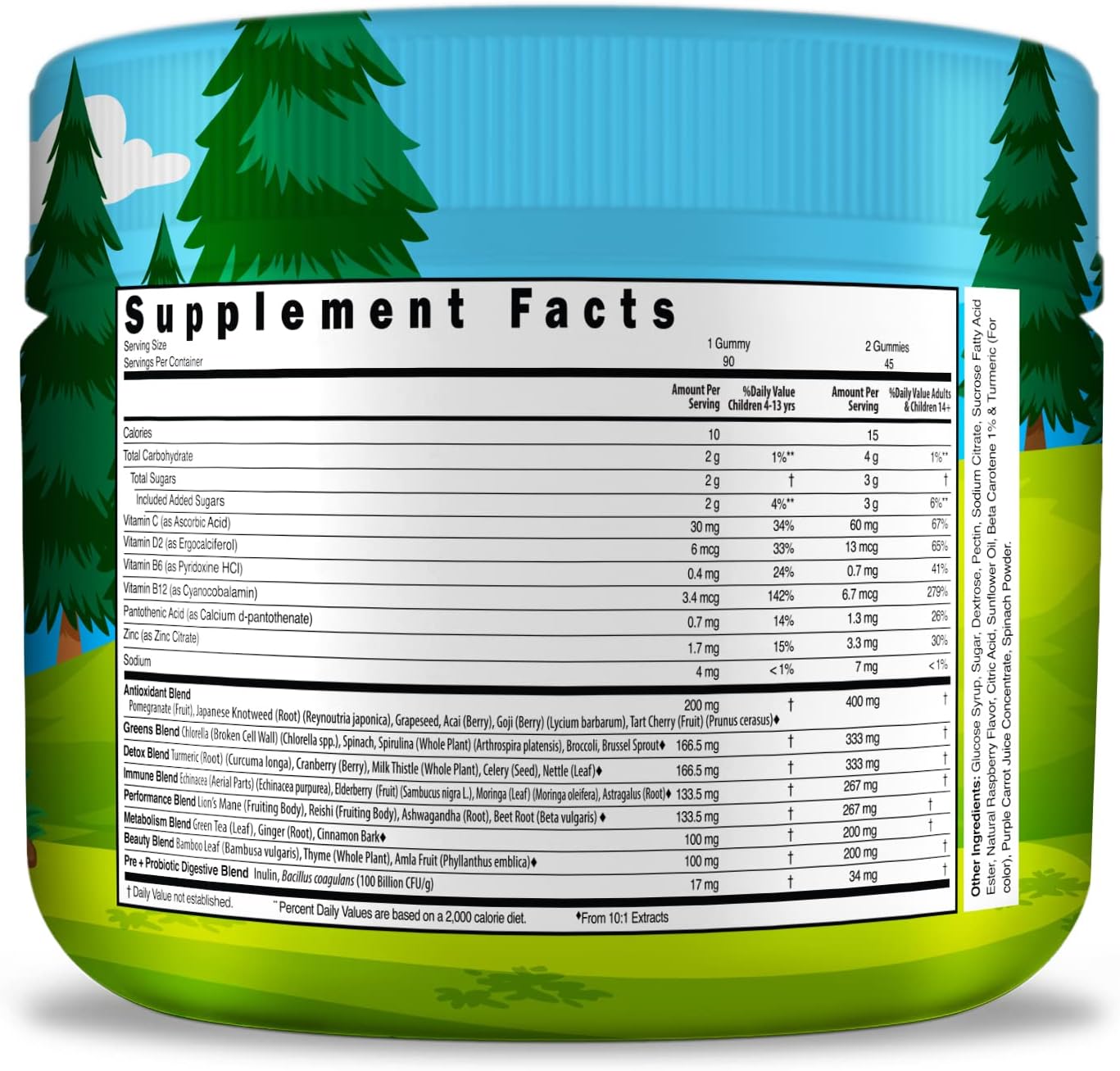 Infusions Super Green Gummies para Niños - 180 gominolas (pack de 2)