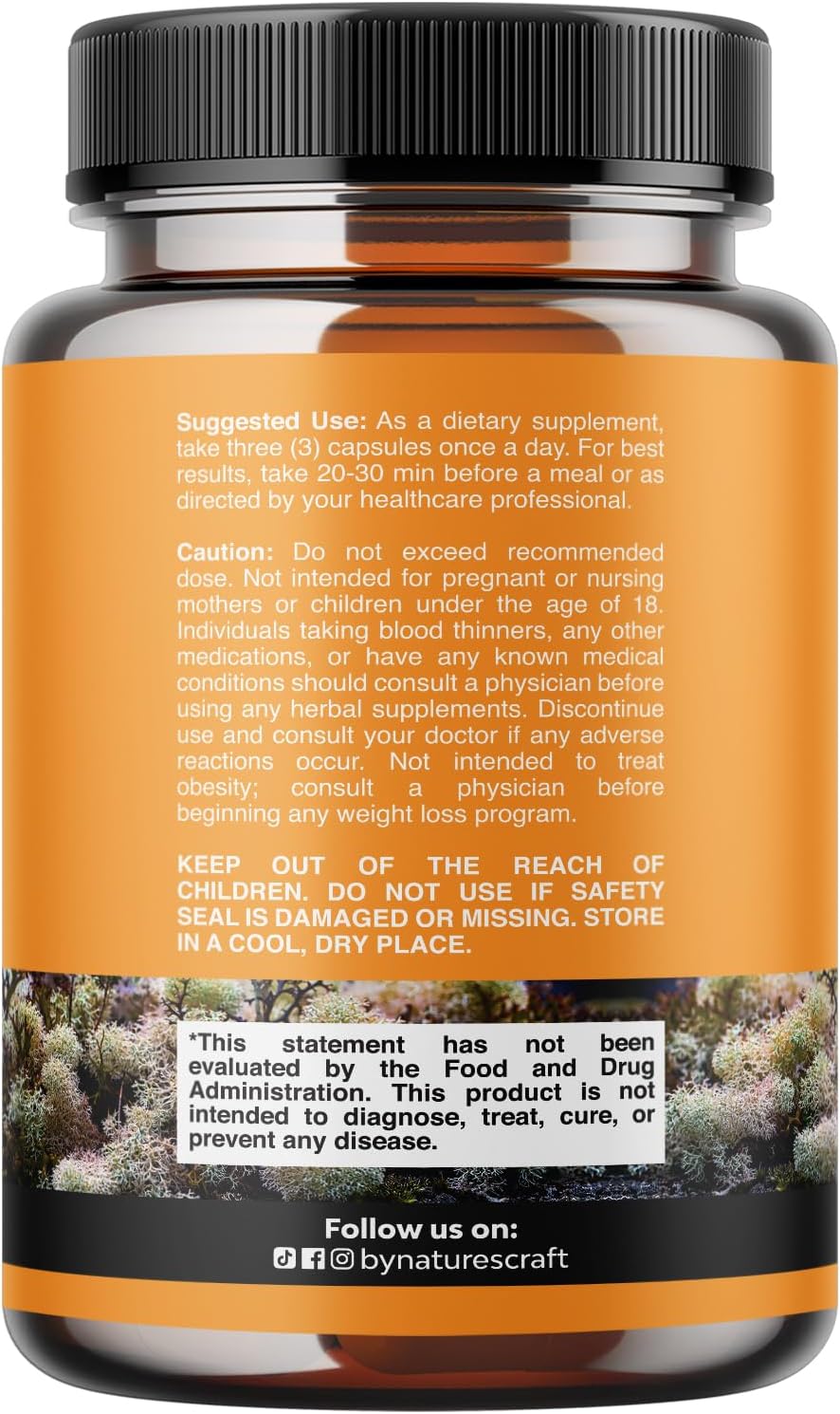 Natures Craft Cápsulas de Musgo Marino Irlandés - 2100mg por Dosis - Complejo de Superalimentos con Bladderwrack, Bardana y BioPerina - 180 Cápsulas