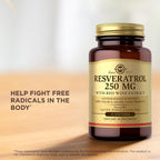 Solgar Resveratrol 250 mg con Extracto de Vino Tinto - 30 Cápsulas Blandas - Antioxidante