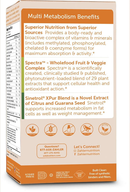 Zahler Multivitamin Metabolism + Apoyo al – Ingredientes de calidad: Sin binders ni rellenos sintéticos, apto para – Image 4