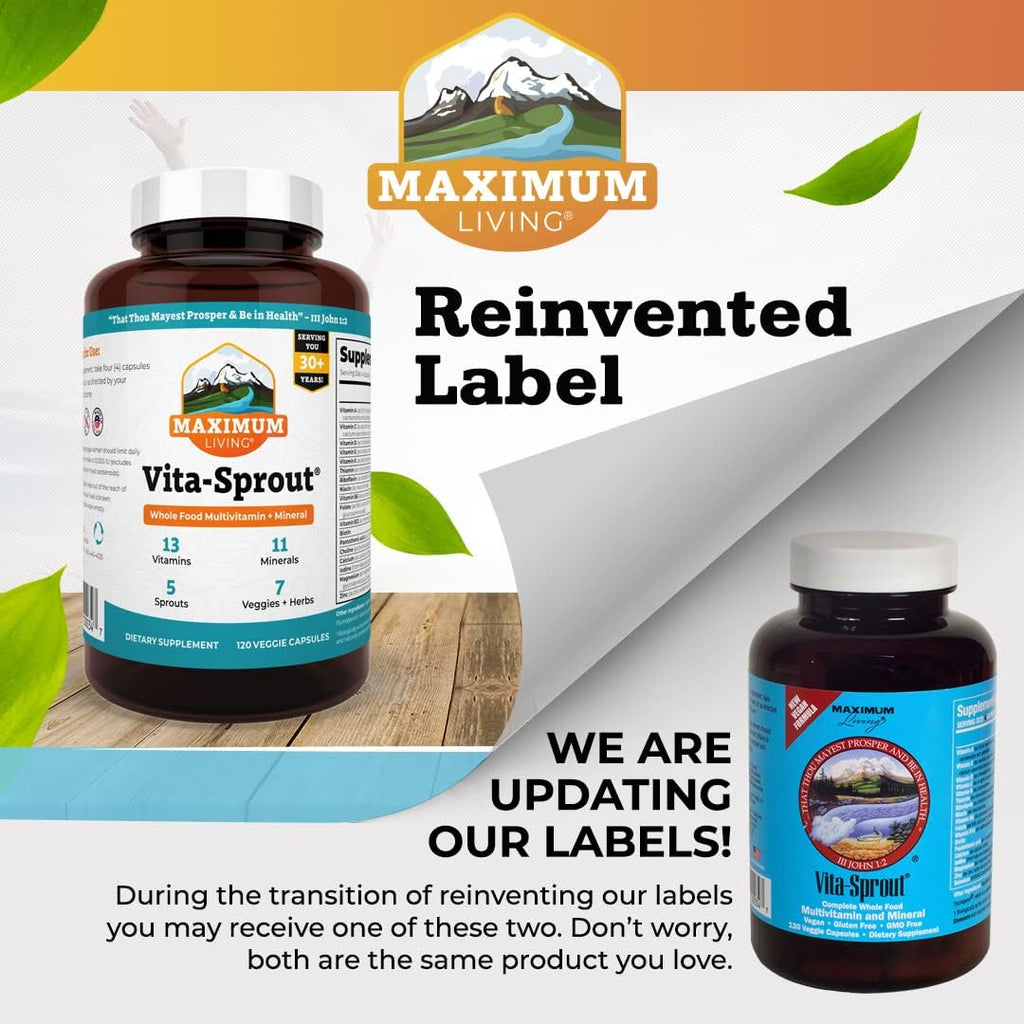Vita-Sprout Whole-Food Multivitamin & Phytonutrient Blend, 120 Cápsulas