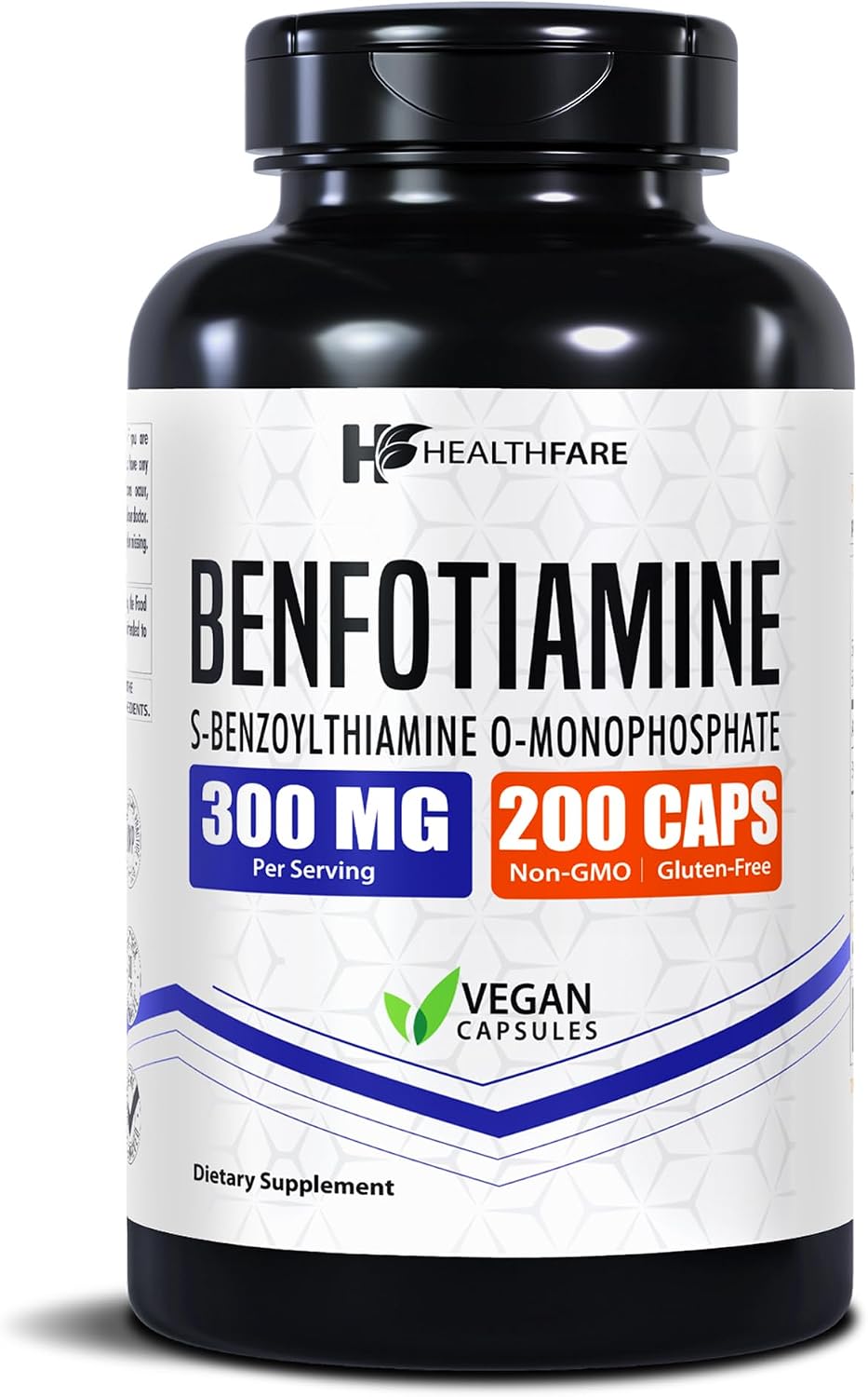 Healthfare Benfotiamina 300 mg | 200 Cápsulas Veganas | Absorción Mejorada