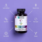 Zhou Nutrition Daily Boost Multivitamínico con Probiótico, Zinc, Vitamina C, D3 y Complejo B | 60 Cápsulas Veganas