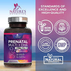 Vitaminas Prenatales con Ácido Fólico + Omega 3 DHA para el Desarrollo Fetal - 120 Cápsulas Blandas